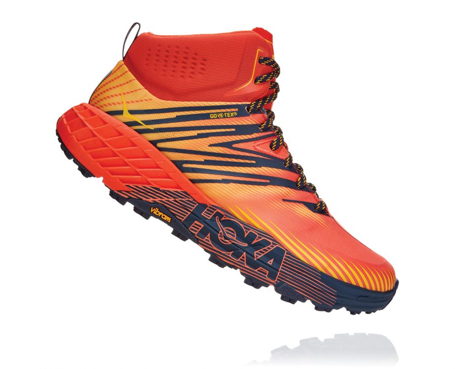 The men's Hoka Speedgoat Mid GTX 2: A trail runner meets a waterproof hiking boot.