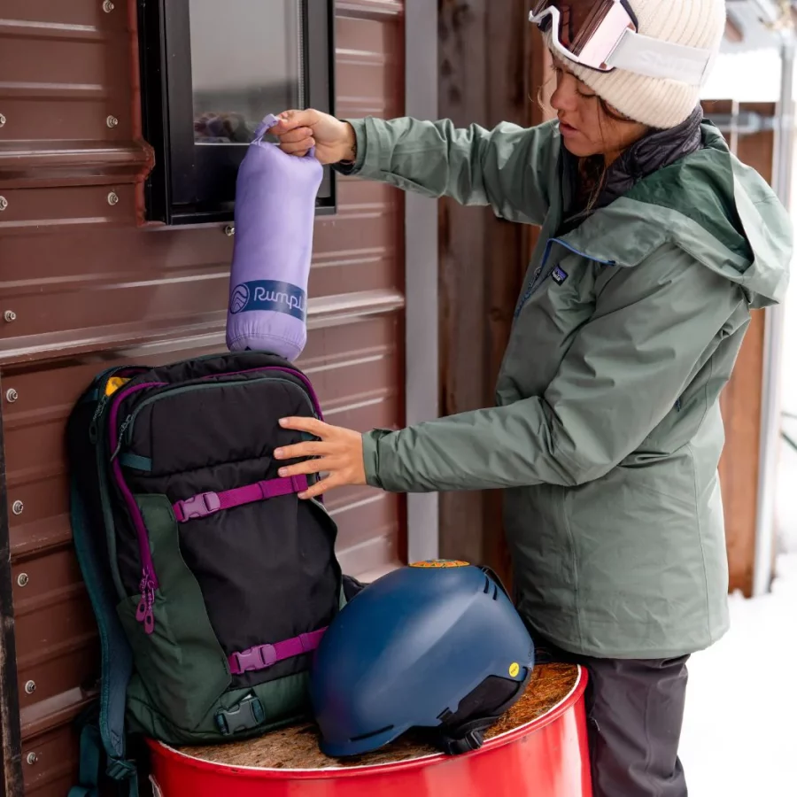 Rumpl Travel Puffy Blanket lavender. Photo: rumpl.com